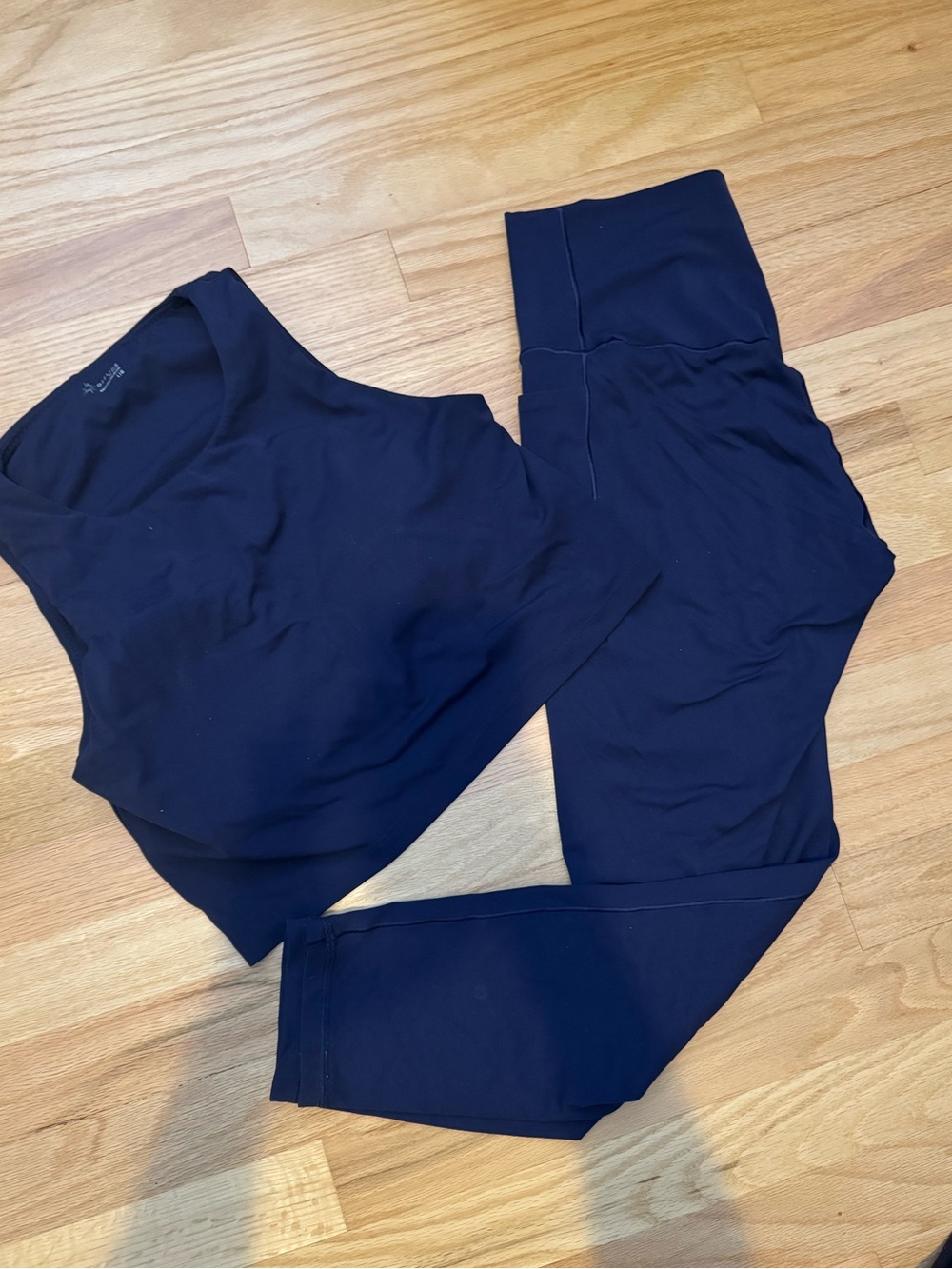 Offline by Aerie Navy Activewear Set Cropped Tank & High-Waisted Leggings